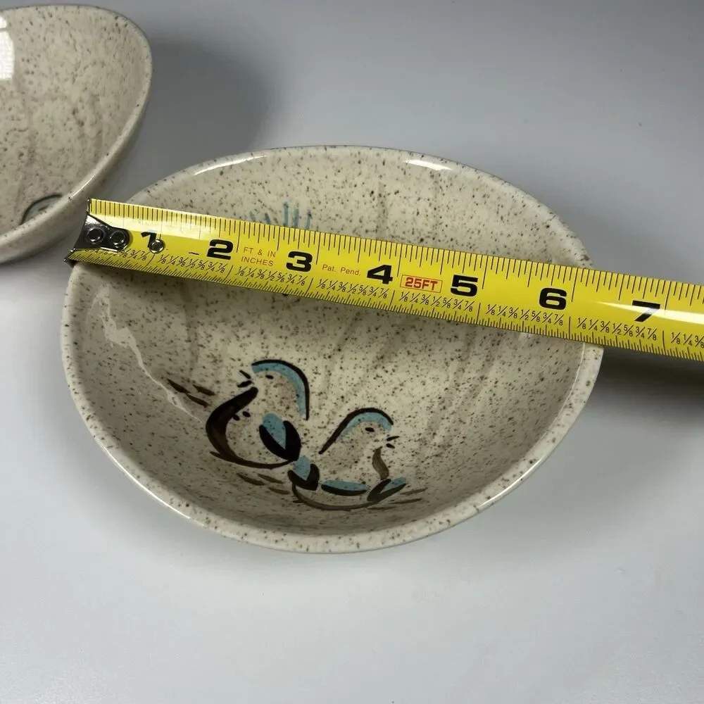 MCM Redwing Bobwhite Pattern Soup Salad Bowls Oval 6.5